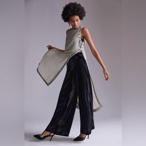 Anthropologie Velvet Wide Leg Pants